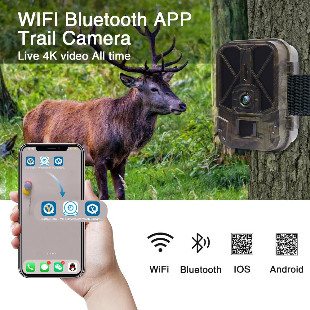 4K 30MP Live Stream WiFi Trail Camera  APP Bluetooth Hunting Cameras With 10000mAh Li-Battery Night Vision WiFi940PROLI