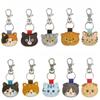 Japanese Kitten Series Keychain Cute Leather Cartoon Keychain Decorative Bag Pendant