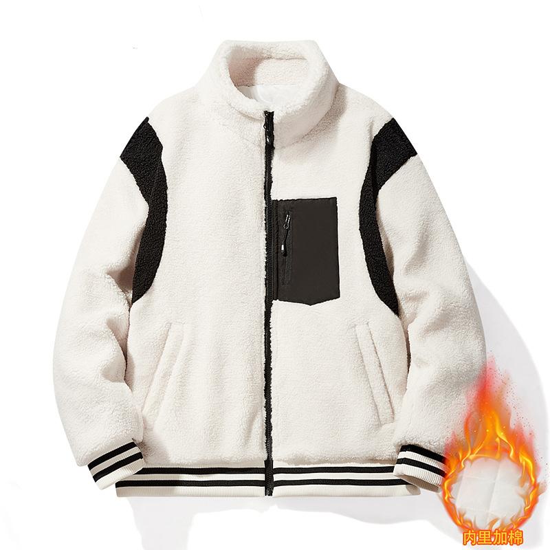 Lamb Wool Coat Winter New Men's Lamb Wool Stand-up Collar Thickened Coat