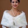 Плюшевая накидка из искусственного меха с бантом и жемчугом, на плечи невесты, с имитацией воротника, кроличий мех, шарфы с бантом, для дам/девушек