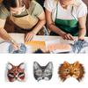 DIY Therian Masque Kit Blank Hand Painted Half Face Cat Fox Masque with Fur Eye Mesh And Felt Sheet for Halloween Carnival Masquerade Party Cosplay