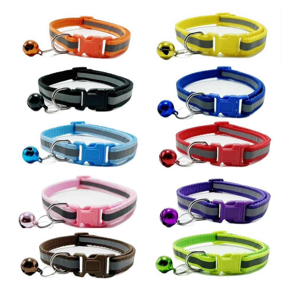 Reflective Pet Collar with Bell - Cat and Kitten Necklace