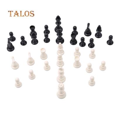 32 шт./набор черно-белых пластиковых средневековых шахматных фигур, игровые шахматные фигуры 65/75/95 мм, спортивные
