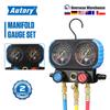Refrigerant Table 3 Way AC Manifold Gauge Set HVAC Gauges Set for R404A R134A R22 R410A with 5FT Hose Adjustable Couplers