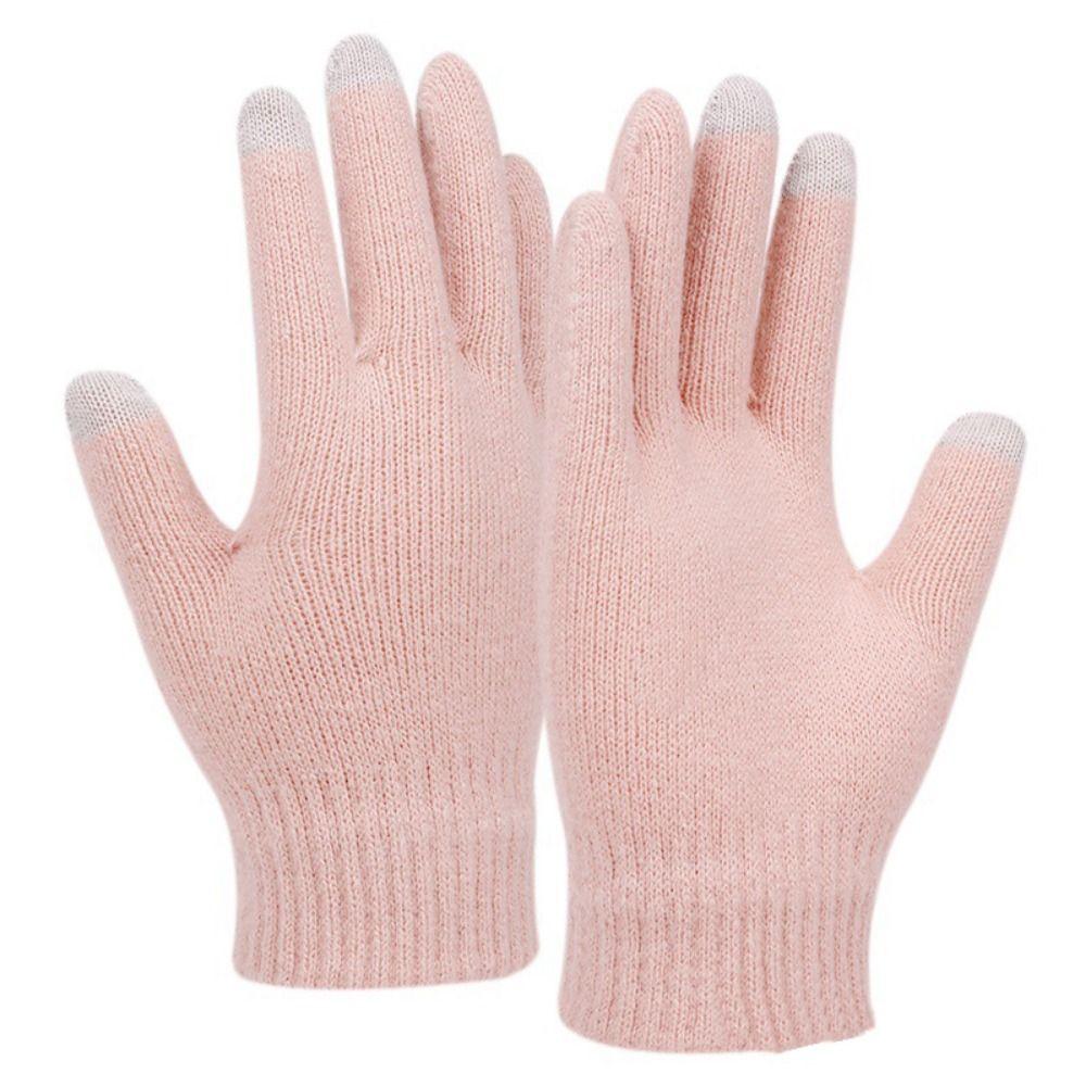 Beanie Hat Pompom Beanies Hat Thickened Winter Knit Gloves Set  Cold Weather