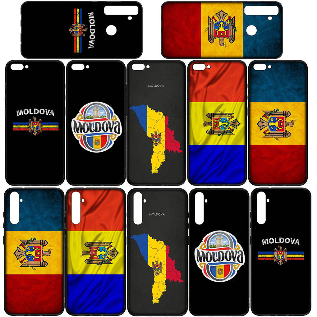 Чехол для телефона Samsung Galaxy S24 S23 iPhone 16 15 14 Xiaomi Redmi Note 13 12 11 8 Plus 10 9 Pro Max X XR 13C 12C A15 OPPO Huawei Чехол с флагом Молдовы