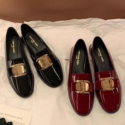 Супермягкие ленивые туфли с золотой пряжкой для женщин, мокасины из натуральной кожи, женские маленькие кожаные туфли для поездок на работу