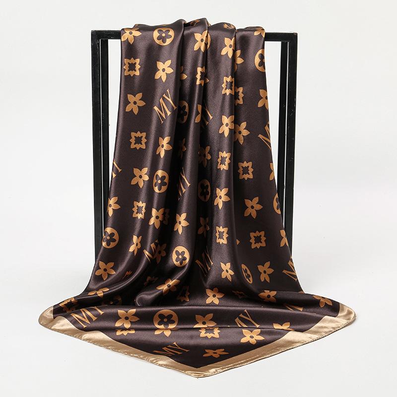 Spring and Autumn Women's Cashew Print Square Scarf Fashion Commuting Versatile Headscarf Stained Rose Square Scarf