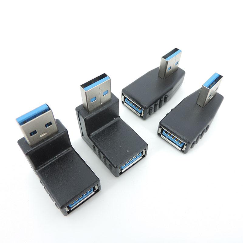 4types 1pcs USB 3.0 A Male To Female Adapter Connector Converter Plug Cable Adapters90 Degree Angle Coupler For Laptop PC