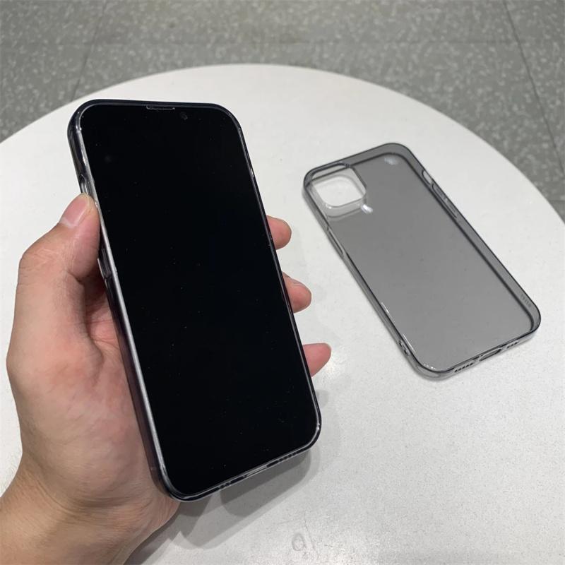 Ультратонкий черный прозрачный чехол для iPhone 15 14 13 12 11 pro Max mini Xs XR x 7 8 plus 6S прозрачная мягкая силиконовая задняя крышка из ТПУ