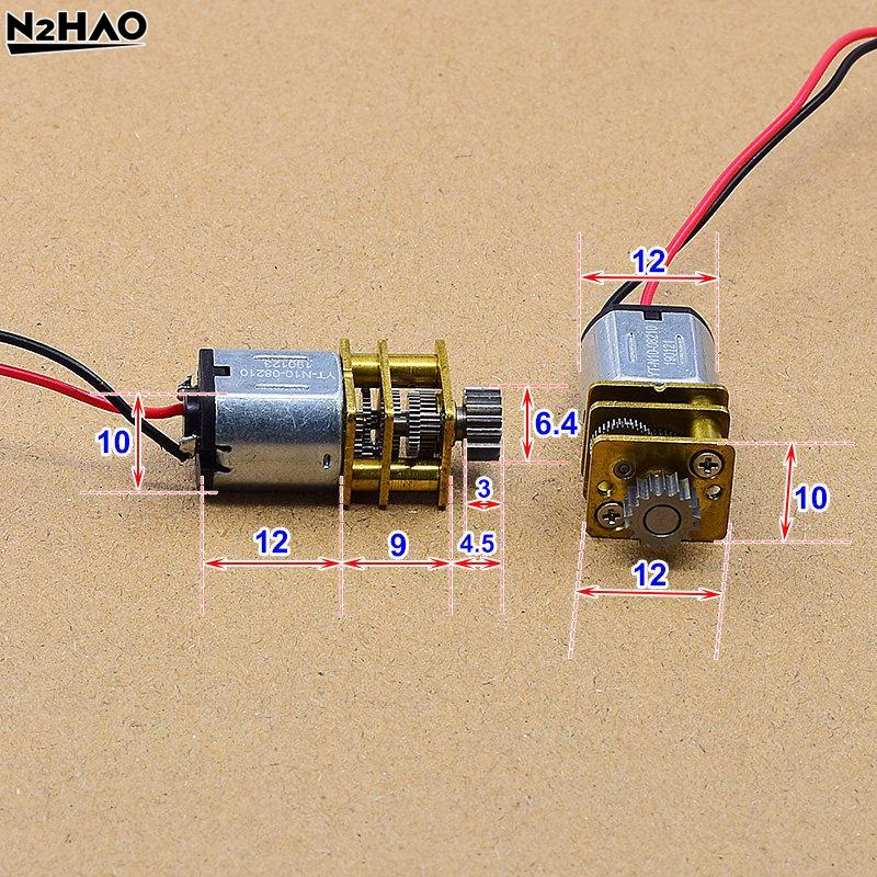 1 шт. DC 5V 55 об/мин Низкоскоростной Мини-полностью металлический редукторный двигатель Микро N10 Полностью металлический редукторный двигатель 17T Зубьев Для 3D-печати Ручки Робота
