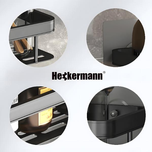 Heckermann Black Bathroom Shelf 30cm