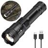 USB Rechargeable LED Flashlight Power Display Camping Lantern High Power Work Light  for Fishing