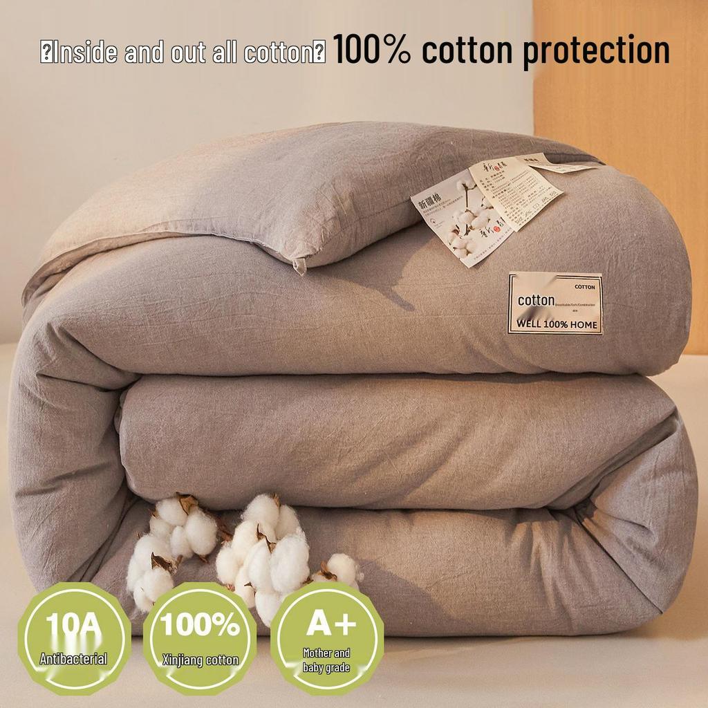 Антибактериальное одеяло класса А из хлопка Синьцзян - 100% наполнитель из чистого хлопка для использования весной, осенью и теплой зимой в общежитии
