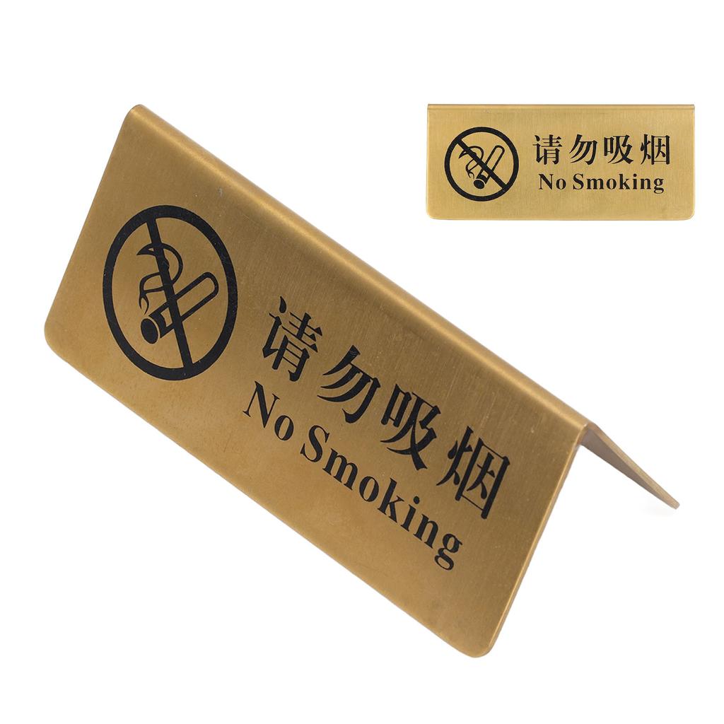 Metal Table Top Sign Strong Stainless Steel Double Sided Space Saving Gold Tabletop Sign for Party