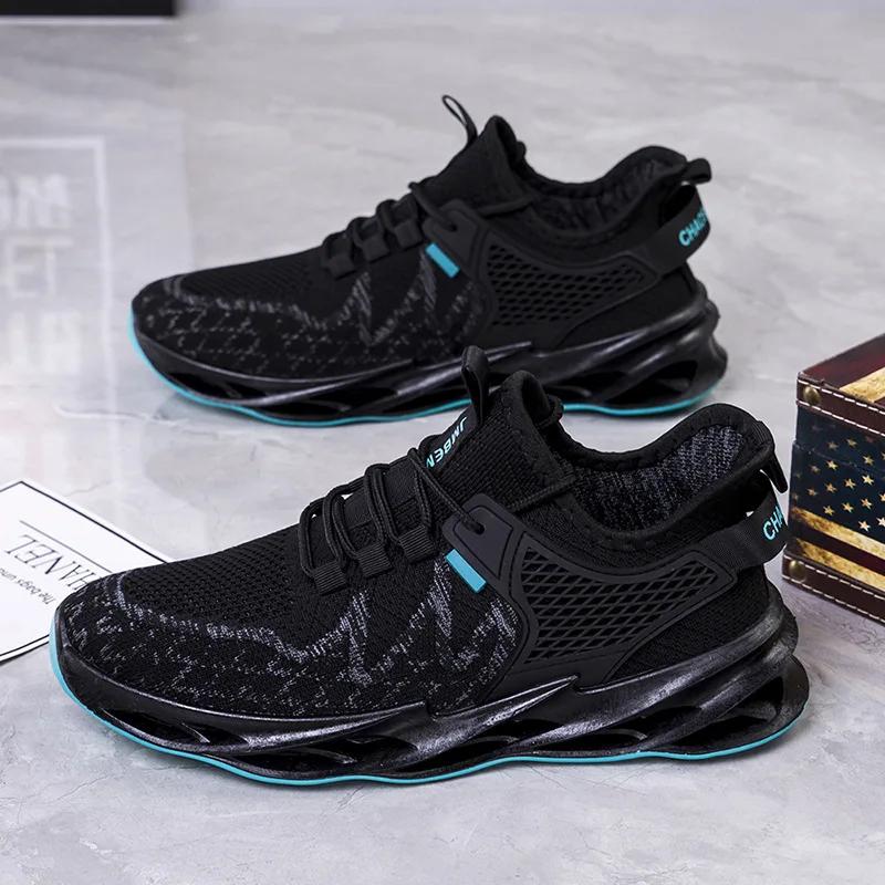 Men's Four Seasons Sports Shoes Fashion Breathable Lightweight Comfortable Running Shoes Trendy Mesh Casual Shoes Tenis 2024