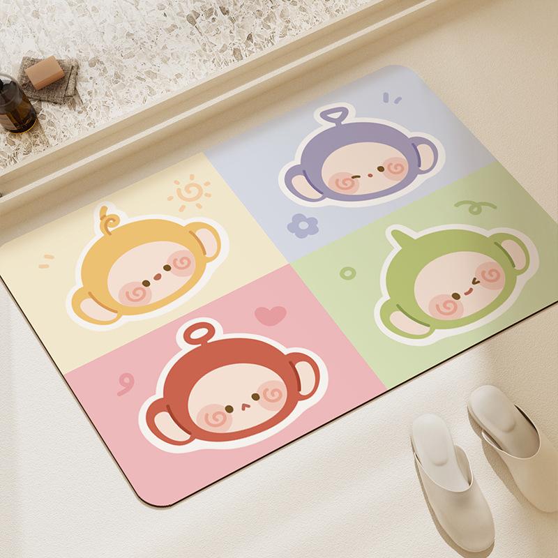 Cute Cartoon Diatom Mud Restroom Mat Moisture Moisture-wicking Dirt Resistance Foot Mat Take Care Bathroom Strong Moisture-wicking Foot Mat Door