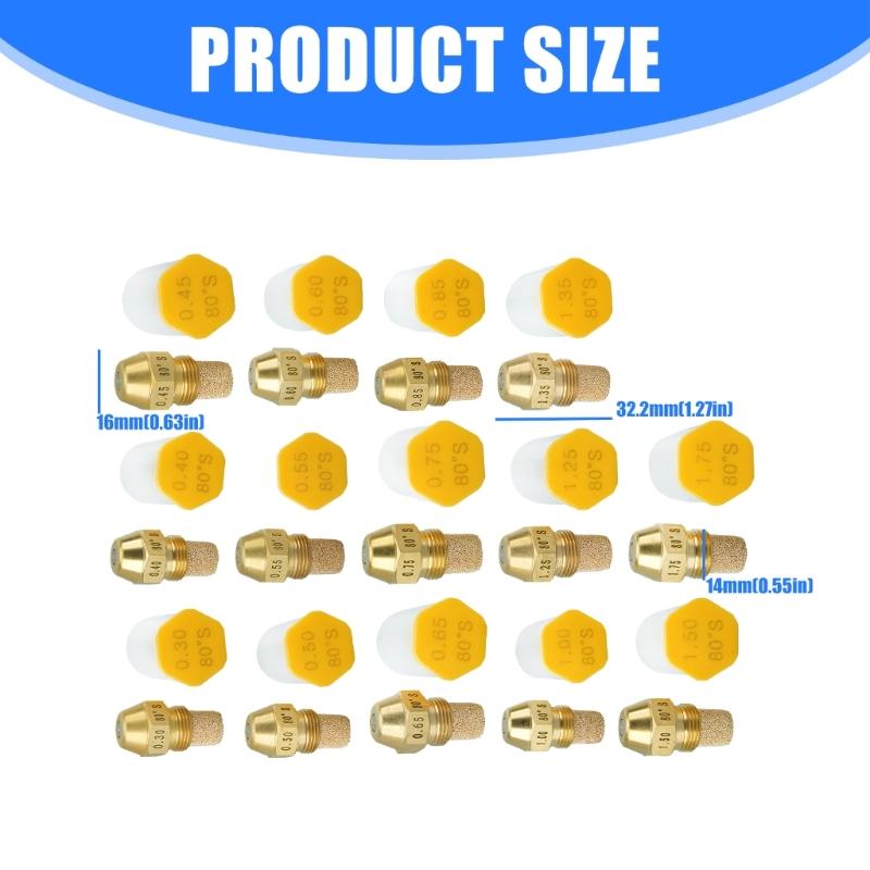 Промышленная металлическая форсунка 80 градусов, усиленная металлическая форсунка для оборудования для сжигания топлива, варианты 14 GPH