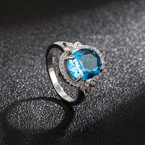 Sace Gems Классическое кольцо из медного сплава с бабочкой и синим цирконом, женские украшения, свадебный подарок, вечеринка