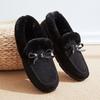 Women Winter Flats Slip-On Warm Plush Non-Slip Plus Size Female Loafers Solid Flock Concise Outdoor Women's Shoe Ladies Footwear