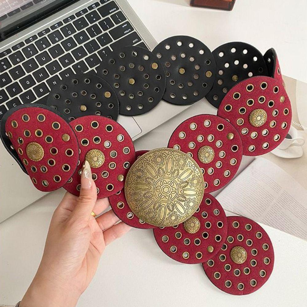 Metal Hollow Out Belts Y2K Cowboy Waistband Casual Metal Buckle Belts Women