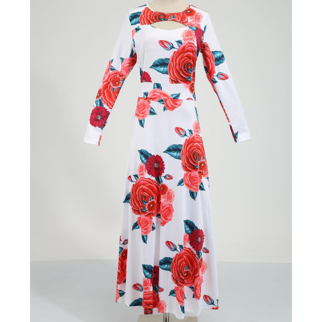 Лоскутное длинное платье с цветочным принтом, женские богемные осенние макси-платья с длинными рукавами и длинными рукавами