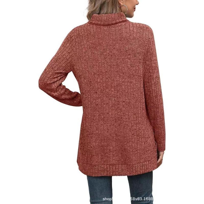 YYFS Женская мода повседневная весна осень однотонные принты длинные рукава высокий ворот блузки и рубашки