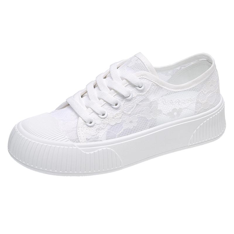 Мода 2024 года, новые летние женские кружевные полые удобные толстые подошвы для спорта на открытом воздухе и повседневной обуви