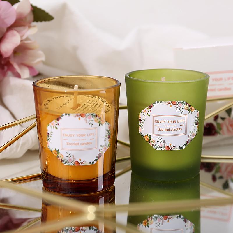 New Glass Cup Aromatic Candle Romantic Fragrance Soy Wax Aromatic Candle Lover Gift