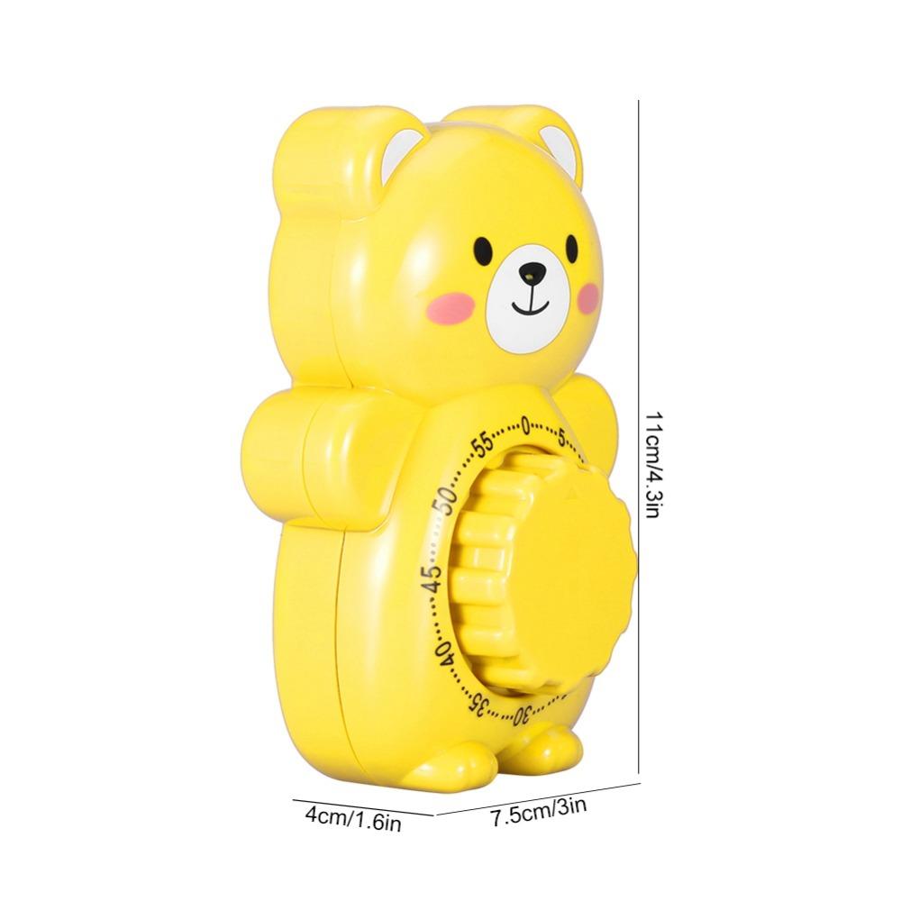 Cartoon Bear Mechanical Kitchen Timer ABS Material Countdown Timers Alarm Clocks Classroom