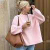 Women Sweaters Knit Basic Pullover Long Sleeve Round Neck Solid Spring Streetwear Knitwear Loose Elegant Jumper Female Tops