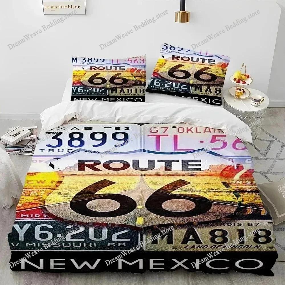 Historic Route 66,Mother Road,mãe Estrada Style Duvet Cover Pillow Case Bedding Set Quilt Cover Double Bed Home Textile