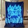Fiery Gamepad Design Theme blanket Lightweight Warm Flannel Blanket Decorative Throw Blanket for Home Decoration