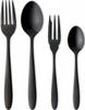 Nagao Tsubamesanjo Sumidame Dinner Cutlery Set of Stainless Black Oxide Made In Japan 4, 18-0 Steel, Color,