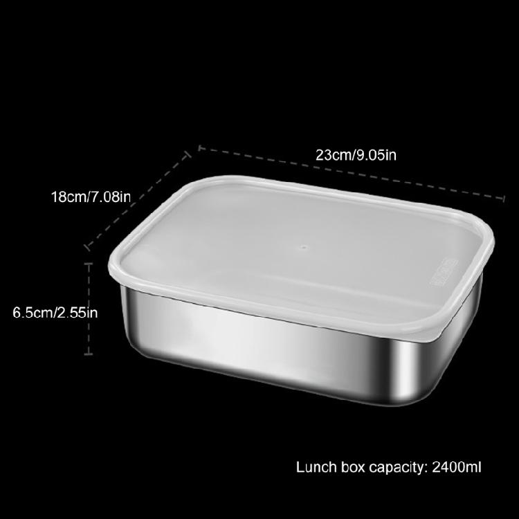 Stainless Steel Food Container with Lid Large Capacity Lunch Storage Box Meal Preparation Case Crisper for Daily Use