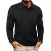 Men's Long Sleeve Polo Shirt with Button-Down Collar and Chest Pockets, Multiple Colors