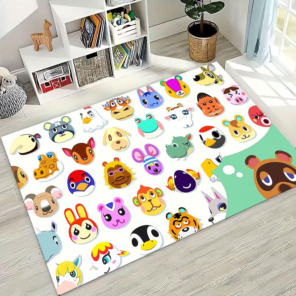 Игровой ковер с мультяшным рисунком Animal Crossing Wild World для спальни, гостиной, дивана, домашний коврик для двери, декор, большой детский игровой нескользящий коврик для пола