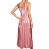 Women’s Nightgown Slip Night Dress 2 Pieces Set Satin Stripe Pajamas Dressing Gown Robe Sleepwear Home Wear Spring Autumn Sleep Lounge Clothes
