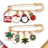 Christmas Elk Santa Claus Xms Tree Snowman Waist-slimming Pins Tightener Gift Jewelry