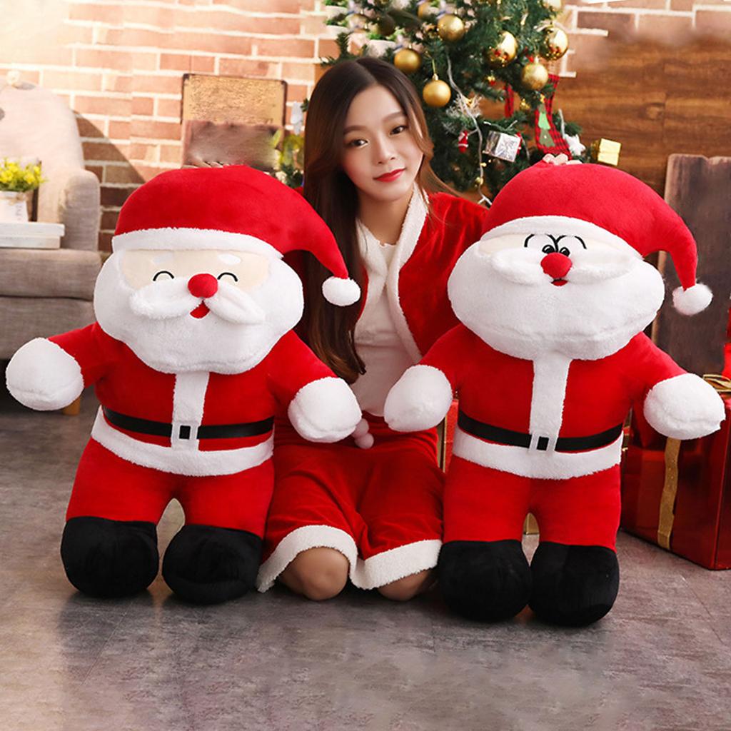 Singing Christmas Santa Doll with Music Holding Christmas Song Stuffed Toy Singing Santa Plush Doll for Holiday