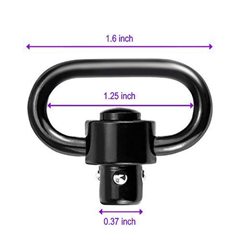 1.25" Qd Sling Swivel Mount Heavy Duty Quick Detach Push Button Swivels For Two Point Sling 360 Degree Rotatable Easy To Mount Qd Sling