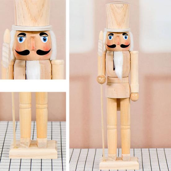 Yousheng 38 см Рождественская Деревянная Неокрашенная Фигурка Щелкунчика Сделай Сам Пустая Нераскрашенная Фигурка Солдатика Фестивальное Праздничное Украшение для Вечеринки