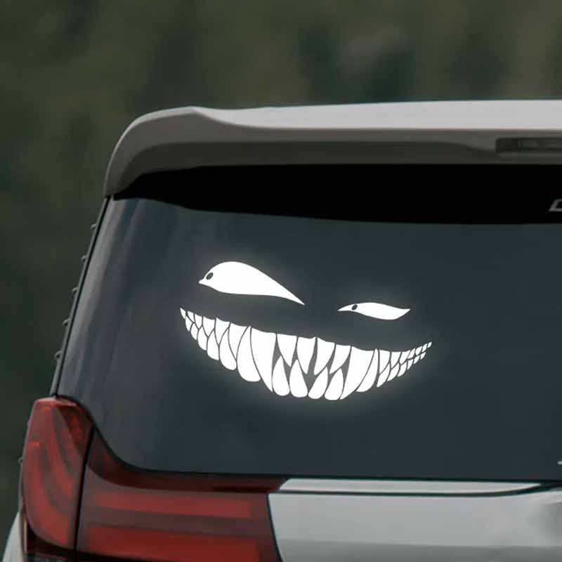 Demon Smiling Face Car Stickers Rear Windshield Car Sticker Funny Auto Body Styling Decoration Window Sticker Vinyl Waterproof