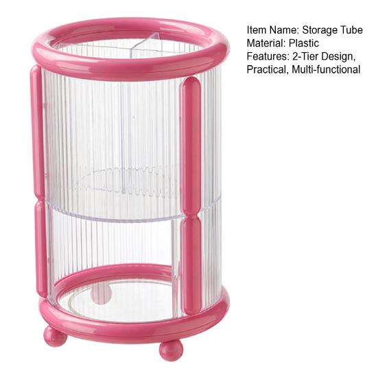 Подставка для кистей для макияжа Настольный органайзер для губной помады и карандашей для бровей 2-ярусный стакан для косметических кистей для организации туалетного столика