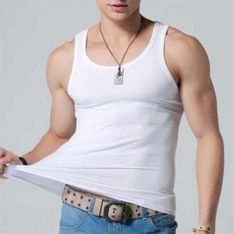 Мужской жилет для спорта и отдыха, сплошной цвет, хлопковый низ, эластичный плотный спортивный жилет для фитнеса, бег с препятствиями, впитывающий пот