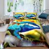 Chameleon Duvet Cover Set 3D Wild Animal Theme Twin Bedding Set Wildlife Comforter Cover Boys Green Leaf Polyester Quilt Cover