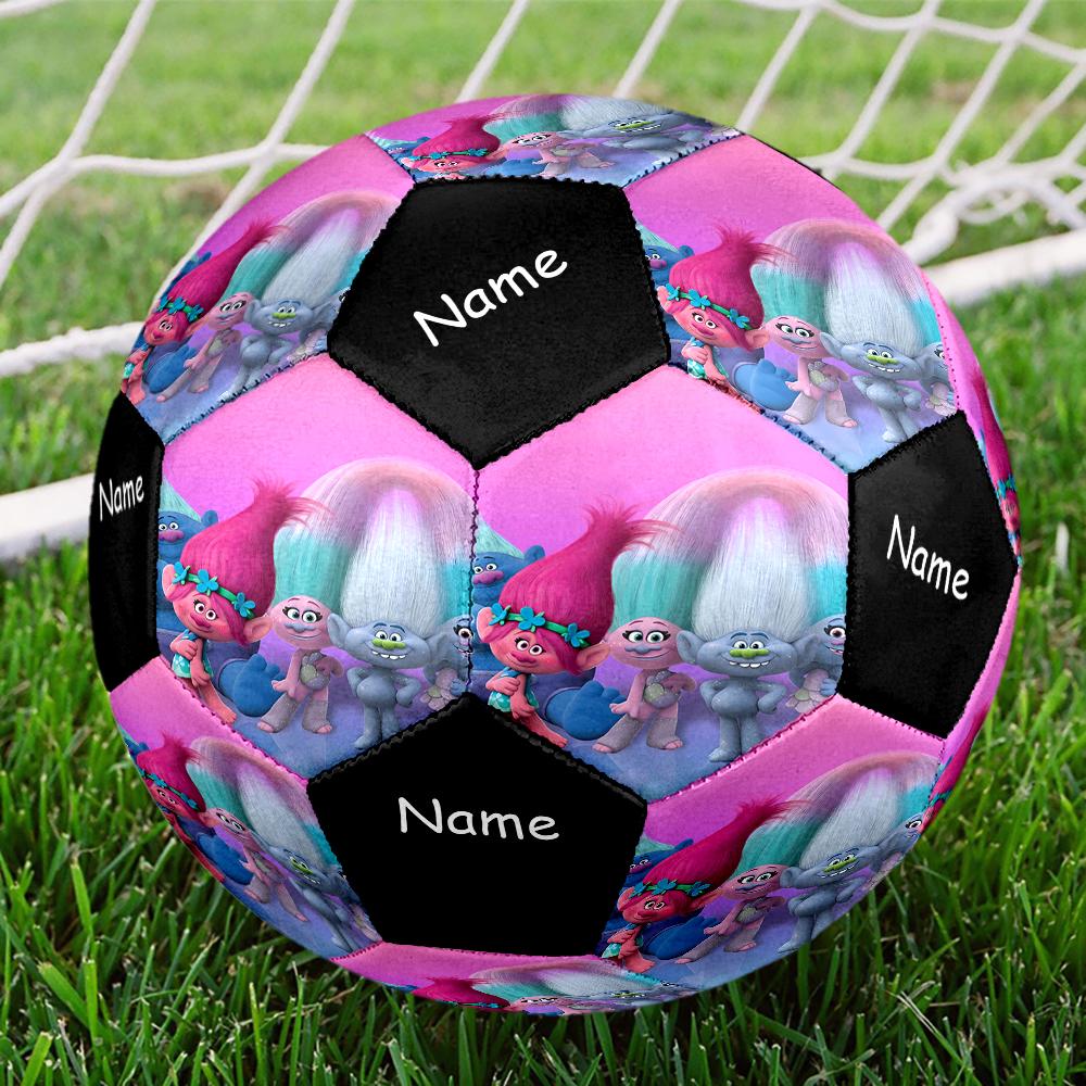 Custom Name Trolls Theme Size 5 Soccer Ball, Suitable for Both Indoor and Outdoor Matches, a Gift Suitable for Everyone.