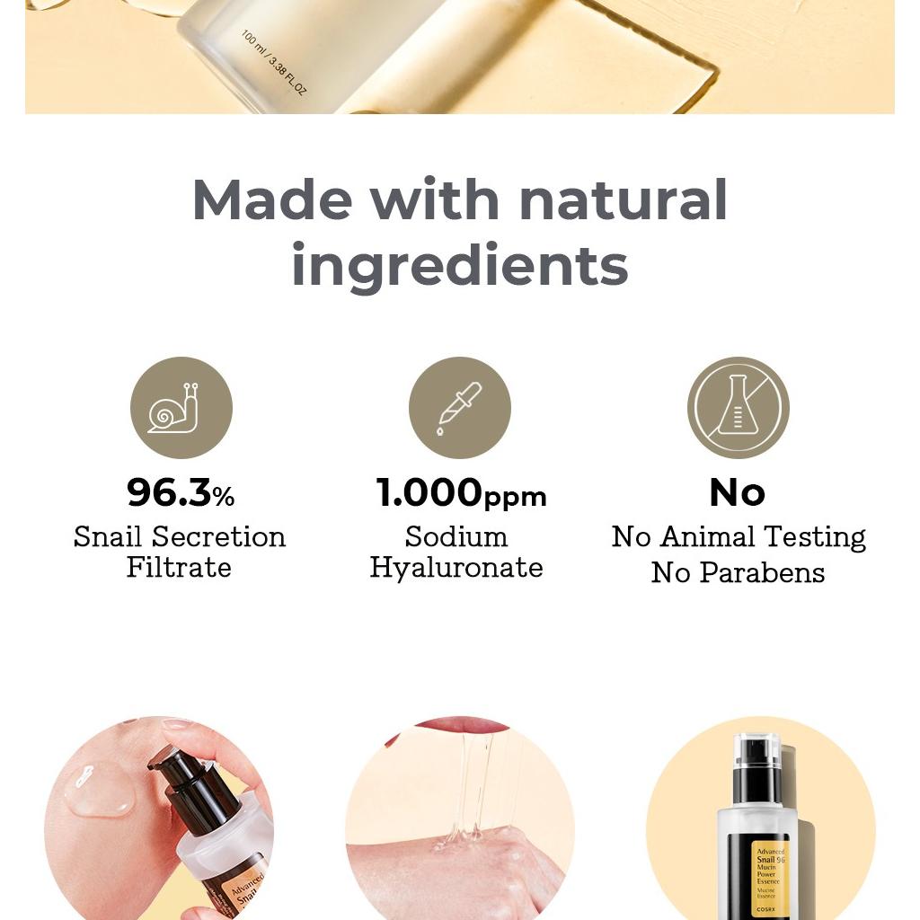 Эссенция для лица COSRX с муцином улитки 96% Power Repairing Essence 30 мл, 100 мл