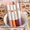 Fun Face-Changing Neutral Pen, High-Beauty Sausage Dog Click-to-Change Image Pen, 0.5mm Quick-Drying CS Exam Practice Black Pen