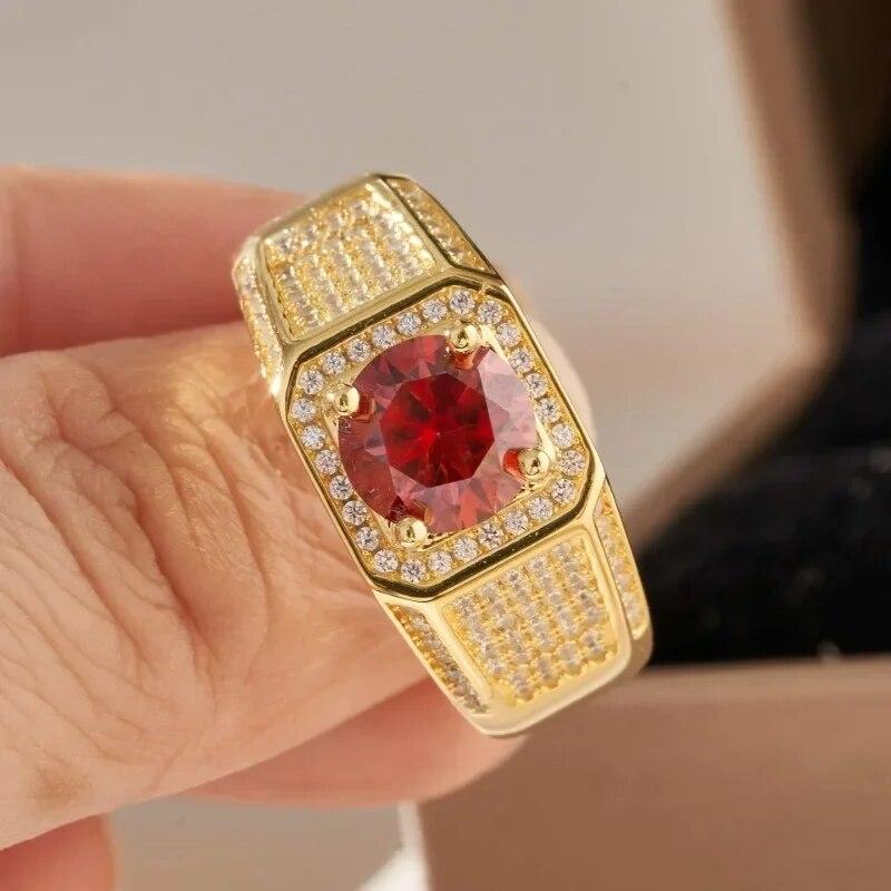 Сертифицированное SACEGEMS GRA кольцо с муассанитом D цвета 1-5 карат для мужчин, стерлинговое серебро S925, свадебное кольцо с бриллиантами, вечерние, роскошные изящные ювелирные изделия